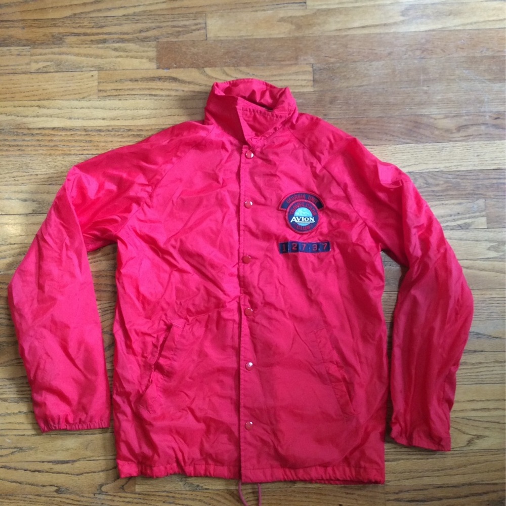 Vintage Avion Travel Trailer Red Windbreaker Jacket with Georgia Logo